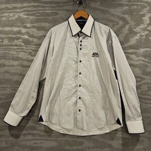 Absolute Rebellion Light Blue Pinstripe Mens SZ XXL Long Sleeve Button Up Shirt